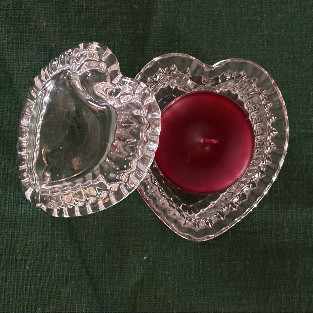 Vintage Heart-Shaped Glass Dish by Homco